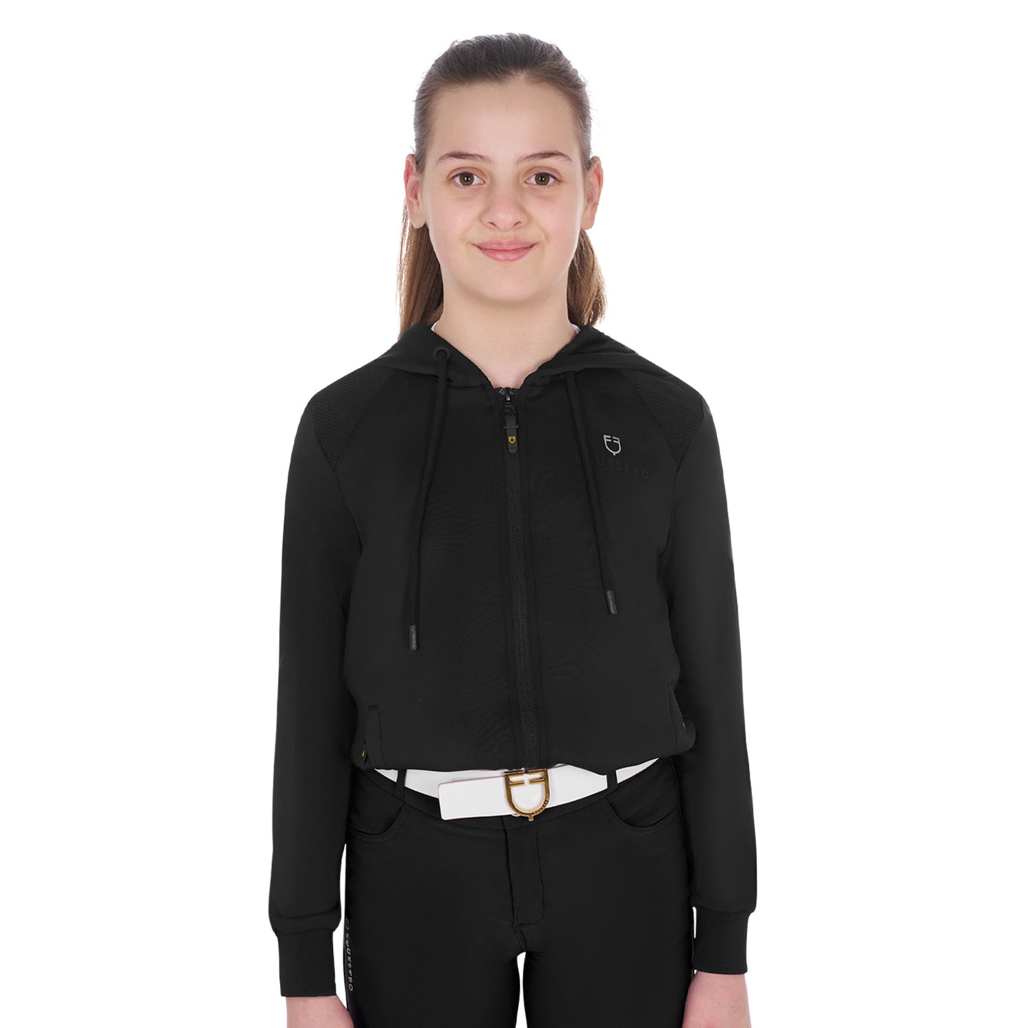 Equestro girls' scuba cropped hoodie - Colore BLACK