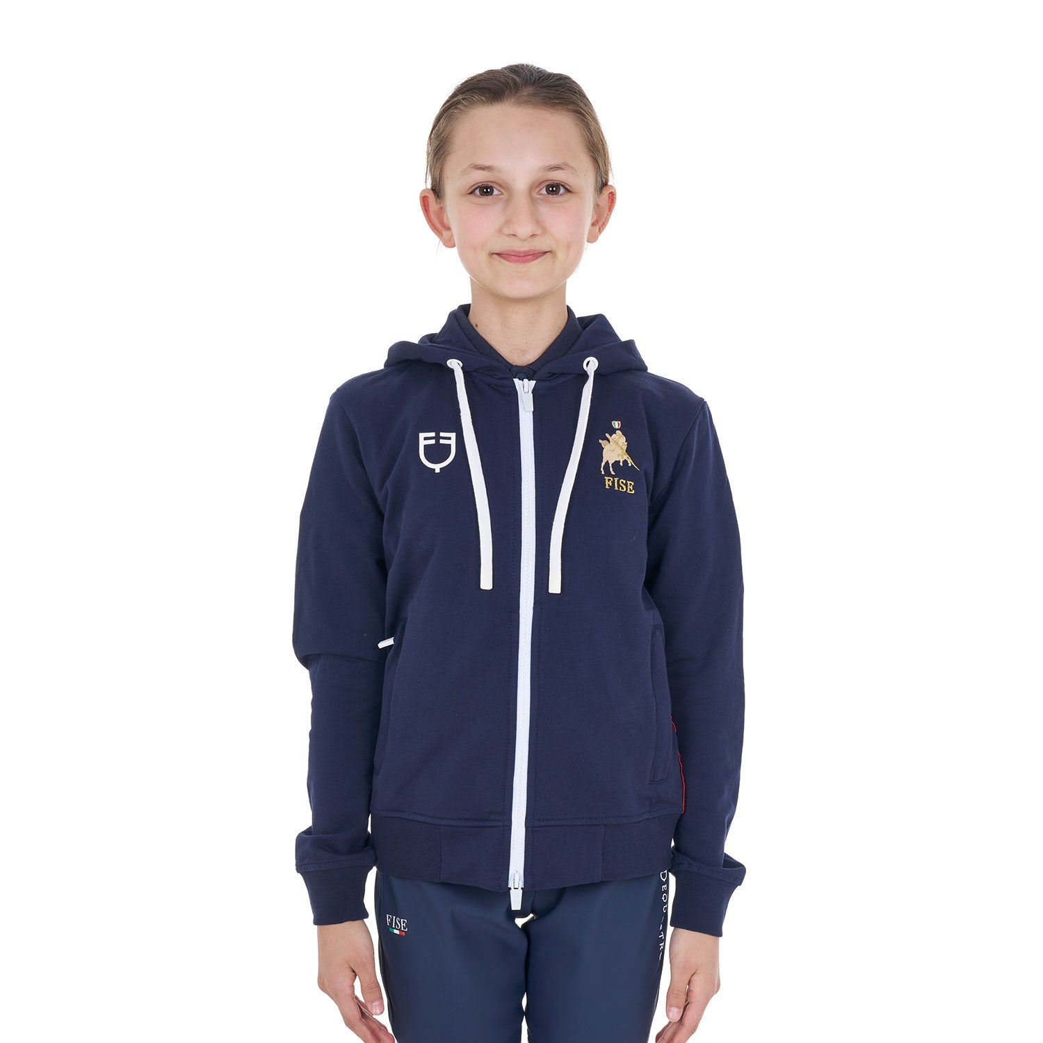 Equestro kid's basic fleece hoodie equestroxfise - neutra