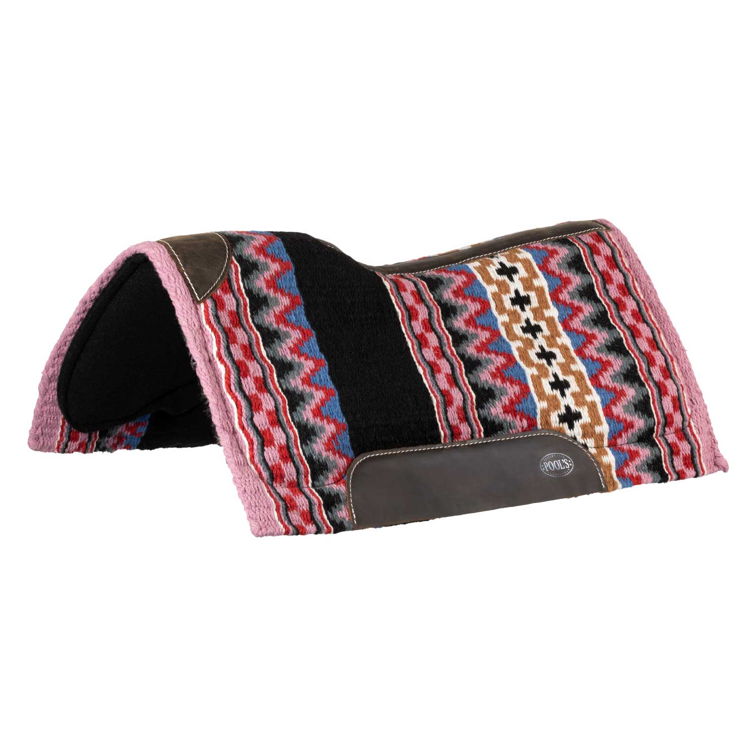 Pool's wool top felt bottom saddle pad 34x36 - Colore BLACK/PINK/RED