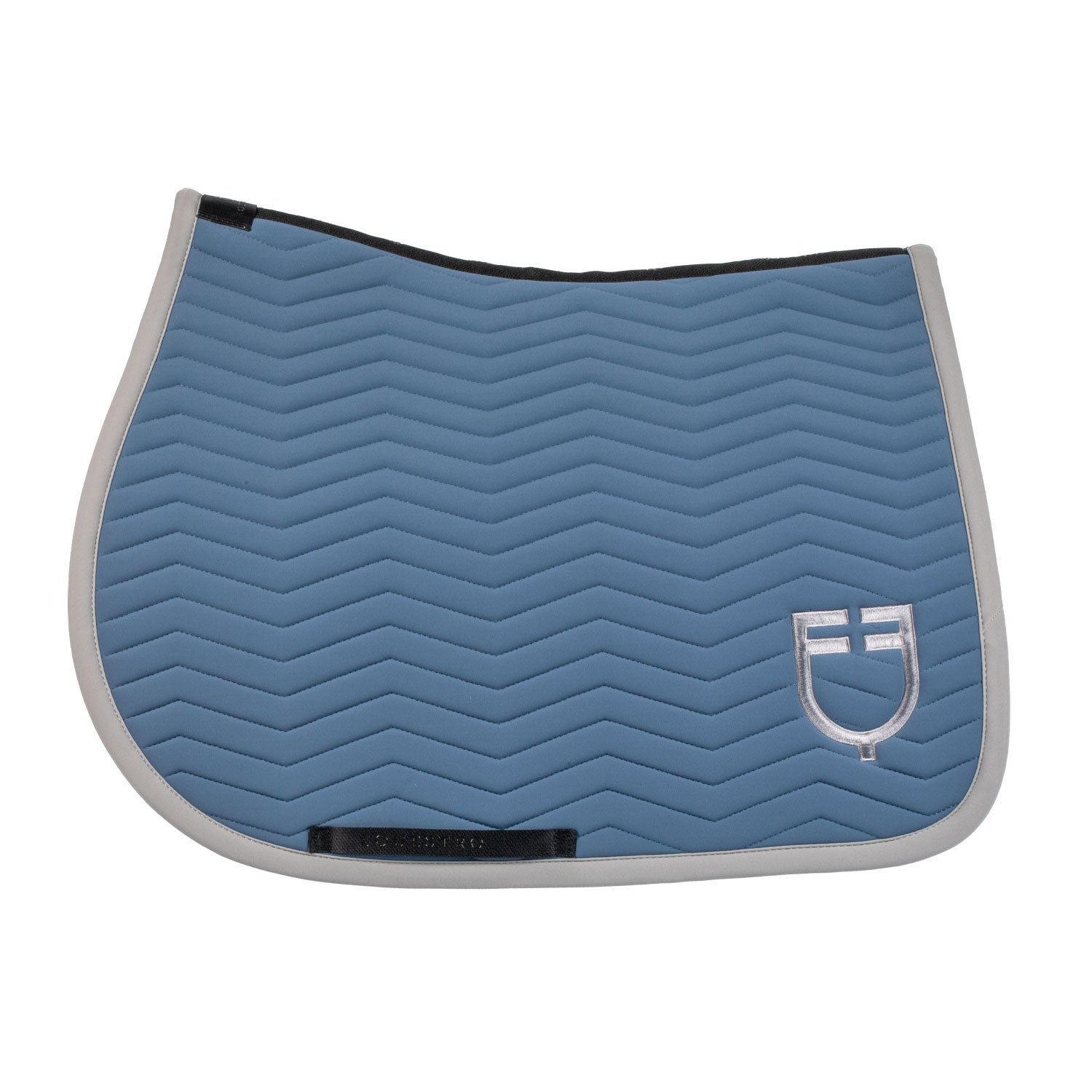 Equestro wave quilting jumping saddle pad - Colore BERING SEA (18-4028)/FROST GREY (170000)