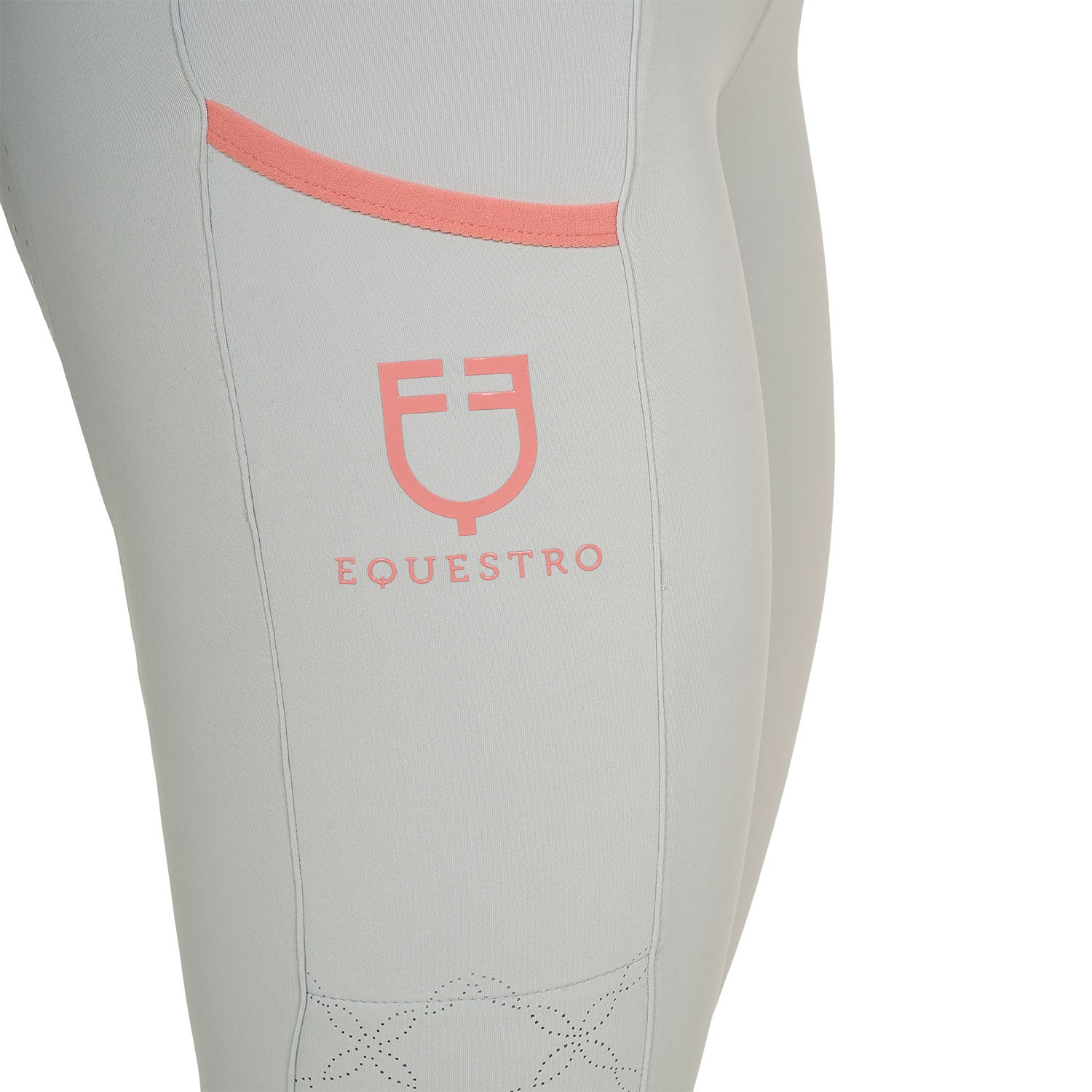 Equestro women's perforated hybrid training leggings - Colore HARBOR MIST (14-4202)/DESERT FLOWER (15-1435)