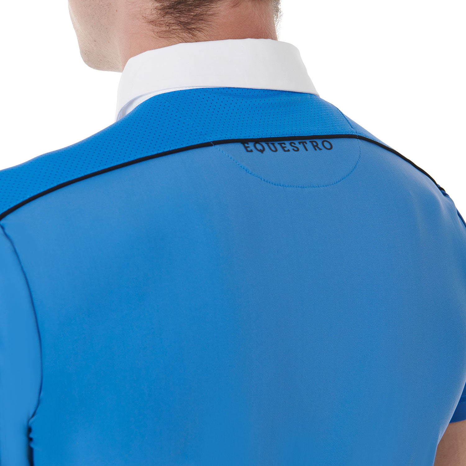 Equestro men's competition polo shirt ss mesh trim - Colore DAPHNE (18-4045)