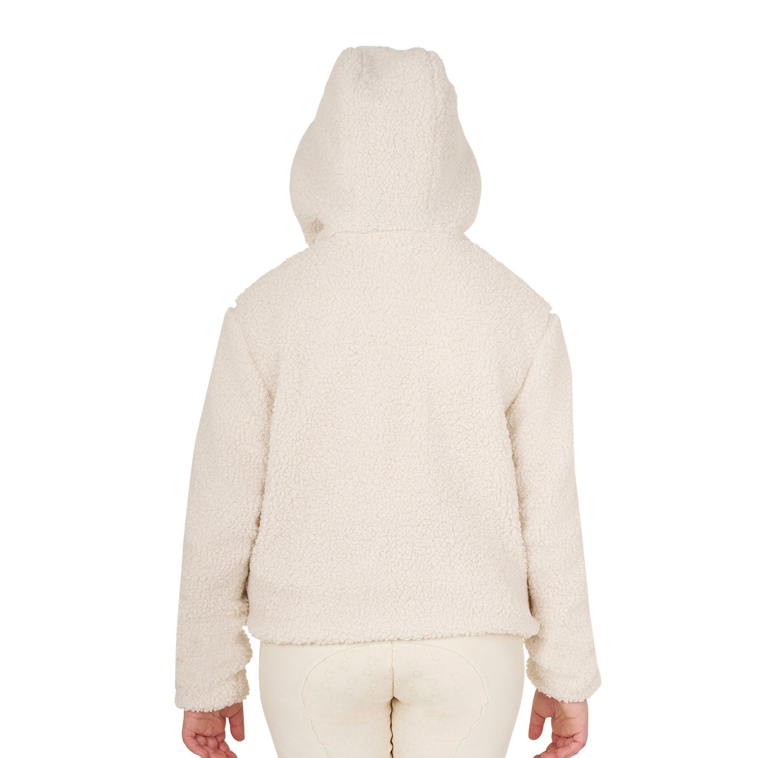 Equestro junior teddy full zip jacket with hood - Colore ANTIQUE WHITE (11-0105)