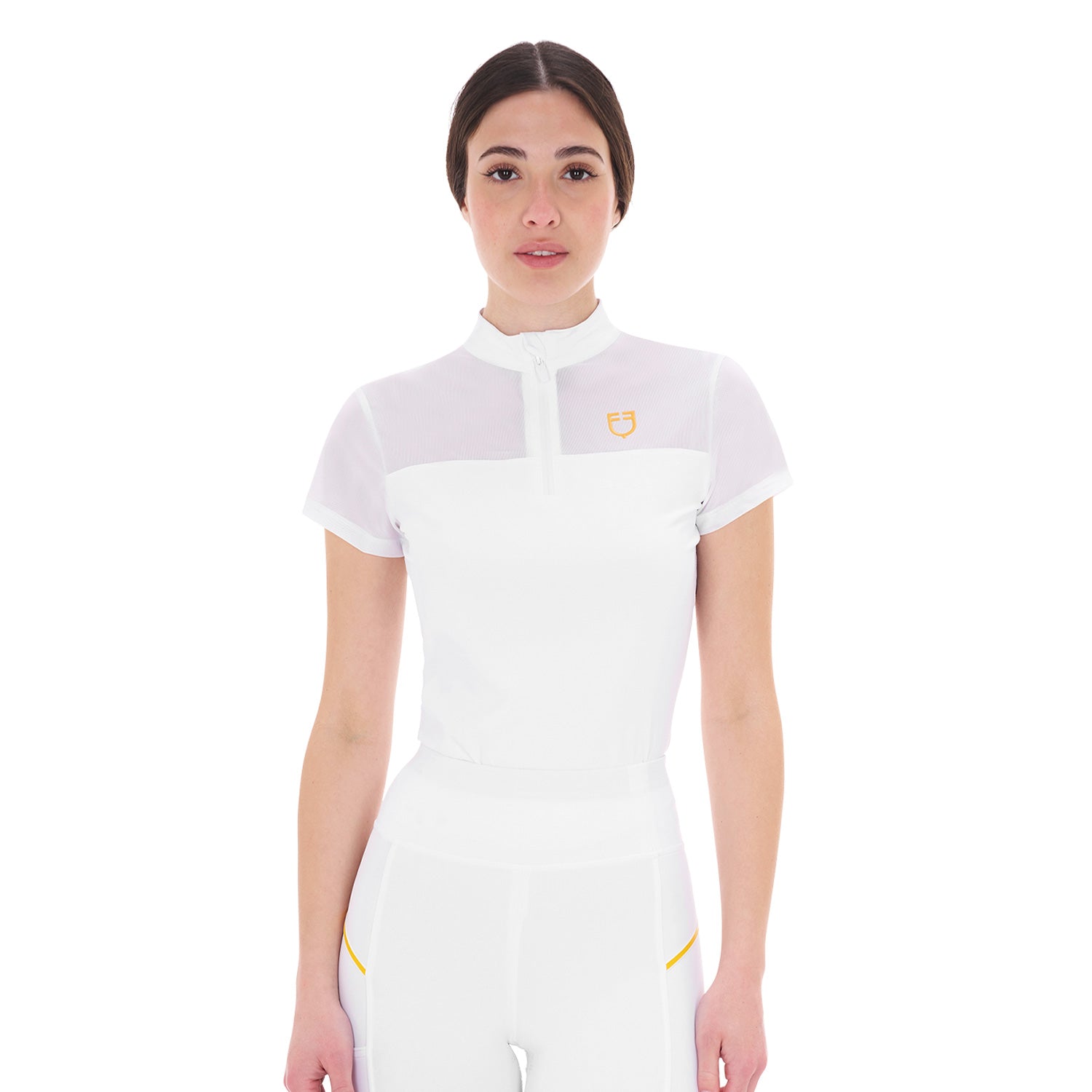 Equestro women's micro mesh training polo shirt - neutra