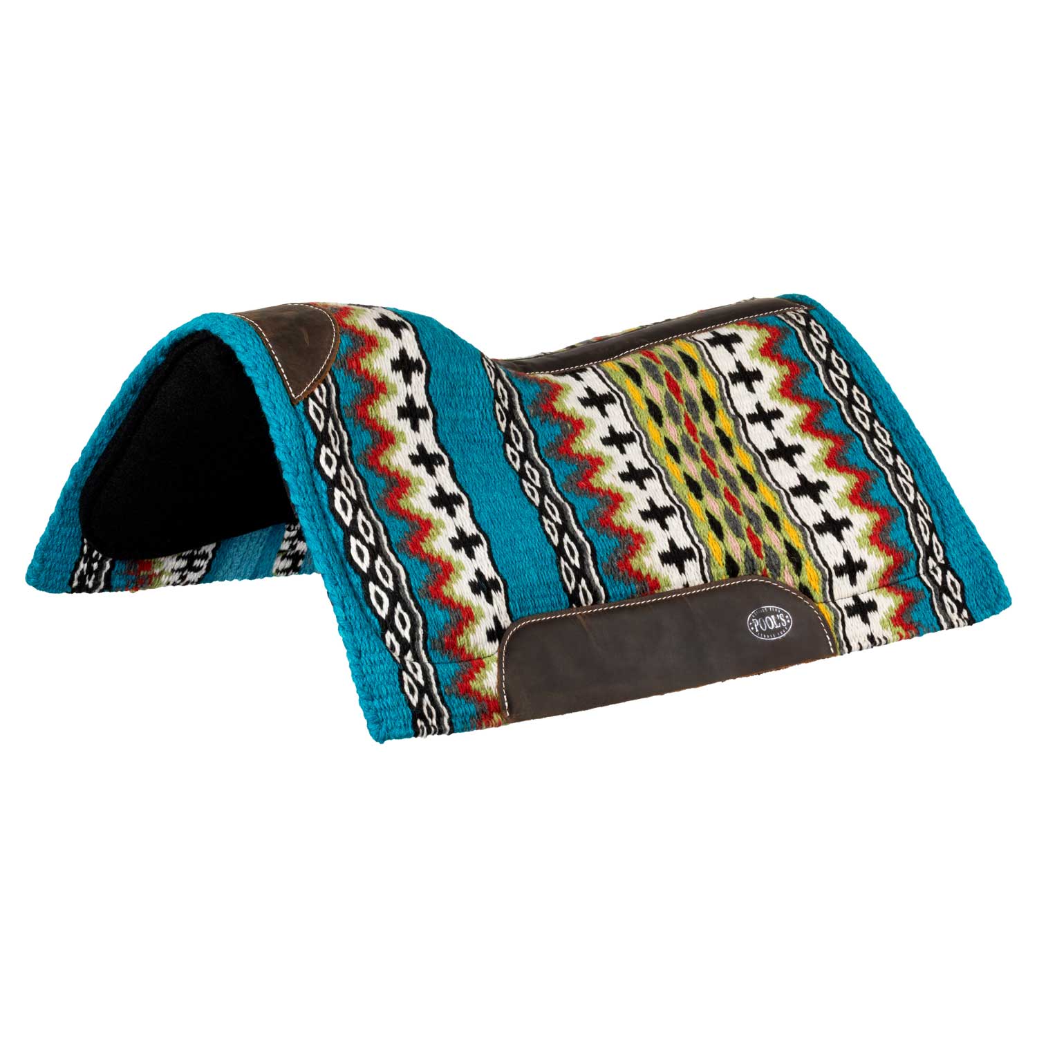 Pool's wool top felt bottom saddle pad 34x36 - Colore BLUE/GREEN/RED