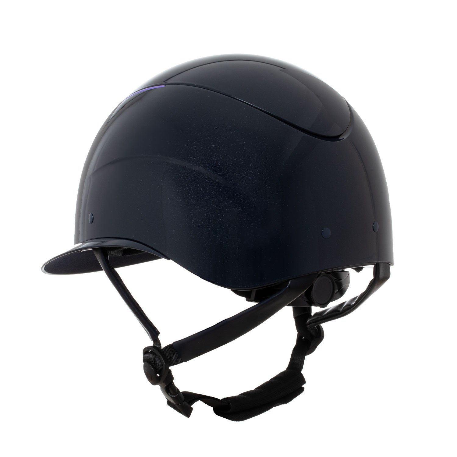 Equestro women's galaxy shine helmet wide visor rowel fitting - Colore NAVY/VIOLET