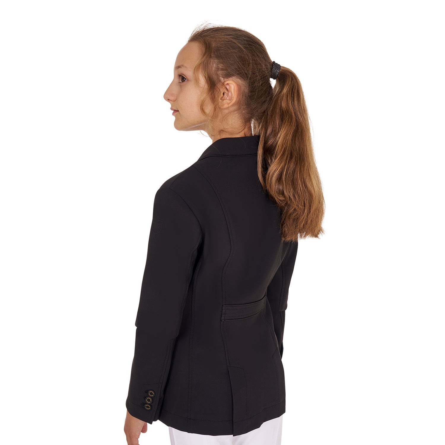 Equestro girl's technical competition riding jacket tecno stretch - Colore BLACK