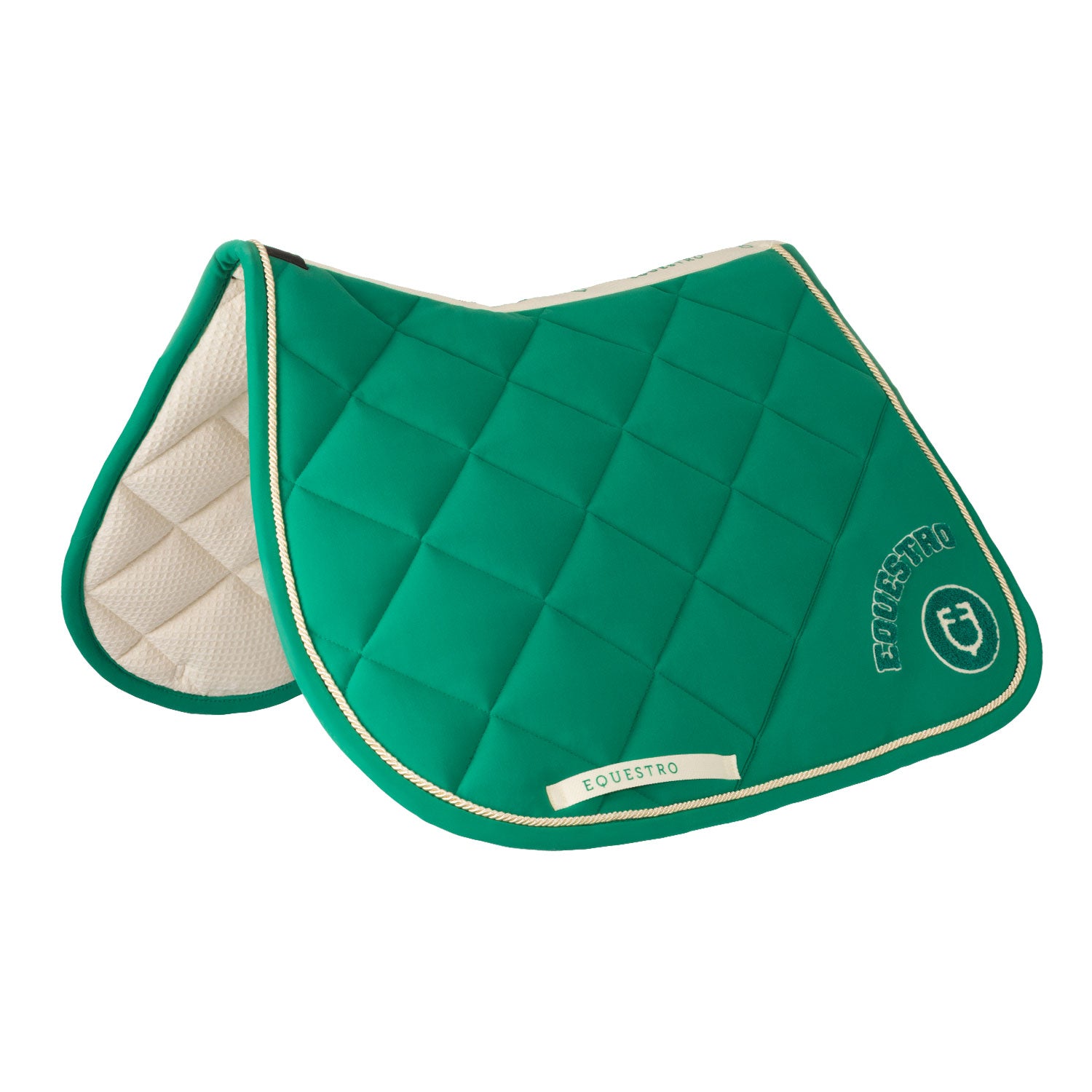 Equestro equestro college jumping saddle pad - Colore ULTRAMARINE GREEN (18-5338)/ANTIQUE WHITE (11-0105)