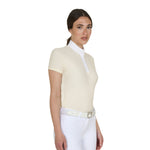 Equestro polo donna bottoni manica corta modello sally - Colore ANTIQUE WHITE (11-0105)