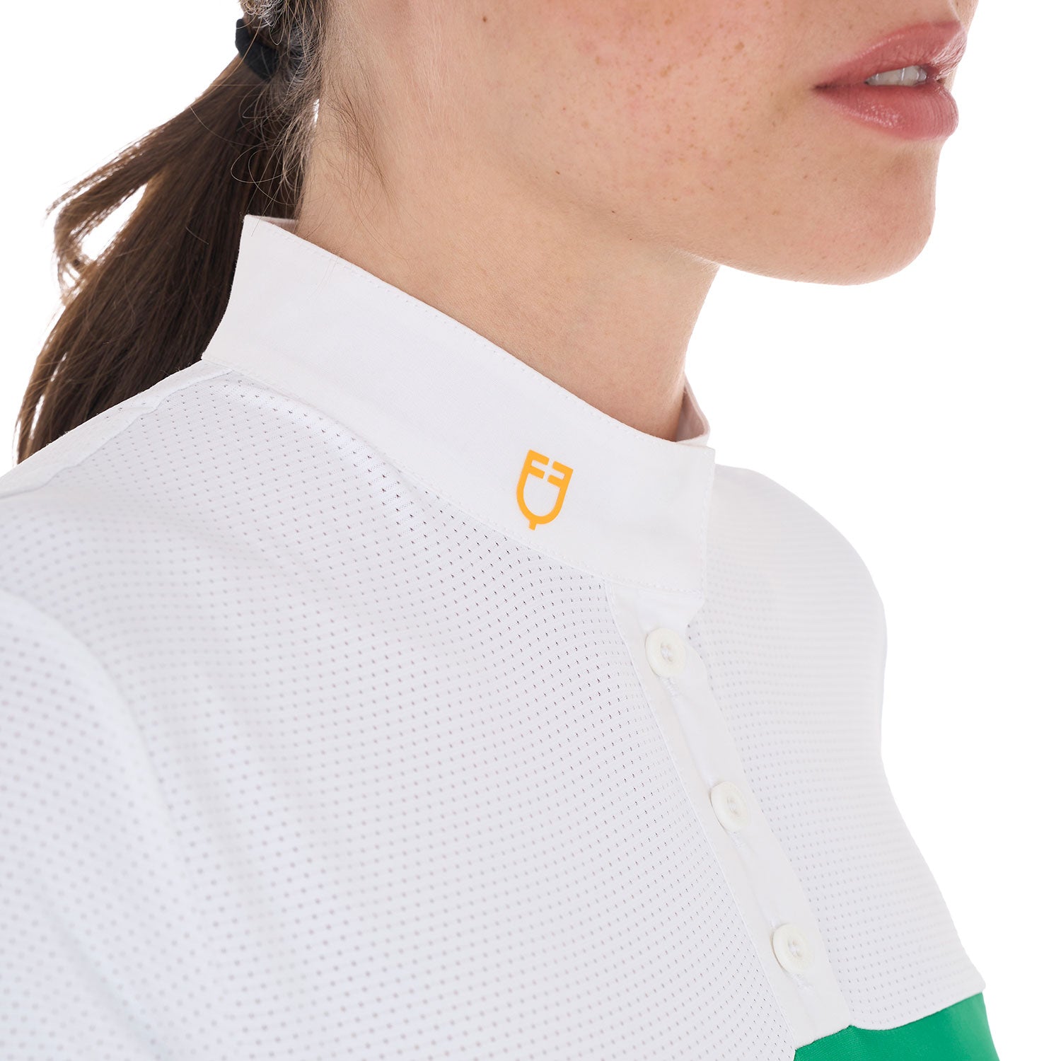 Equestro woman polo shirt ss buttons 1/2 mesh - Colore ULTRAMARINE GREEN (18-5338)
