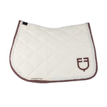 Equestro braided cord jumping saddle pad - Colore ANTIQUE WHITE (11-0105)/MARRON (18-1415)