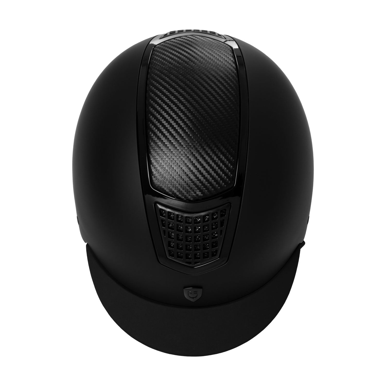 Equestro casco modello eclipse plain matt carbon finish rowel fitting - Colore BLACK/BLACK