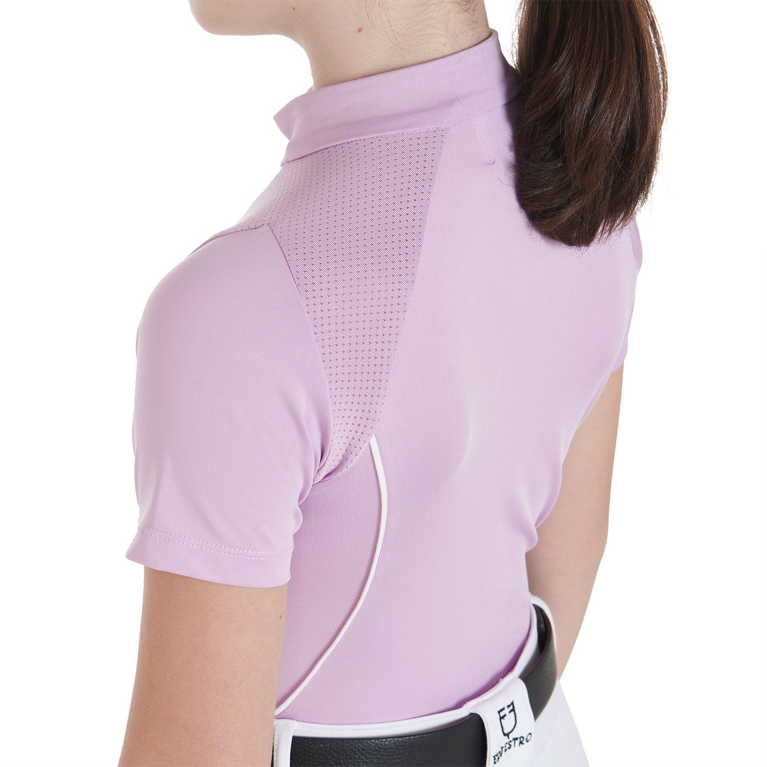 Equestro junior technical training polo ss zip - Colore LILLA