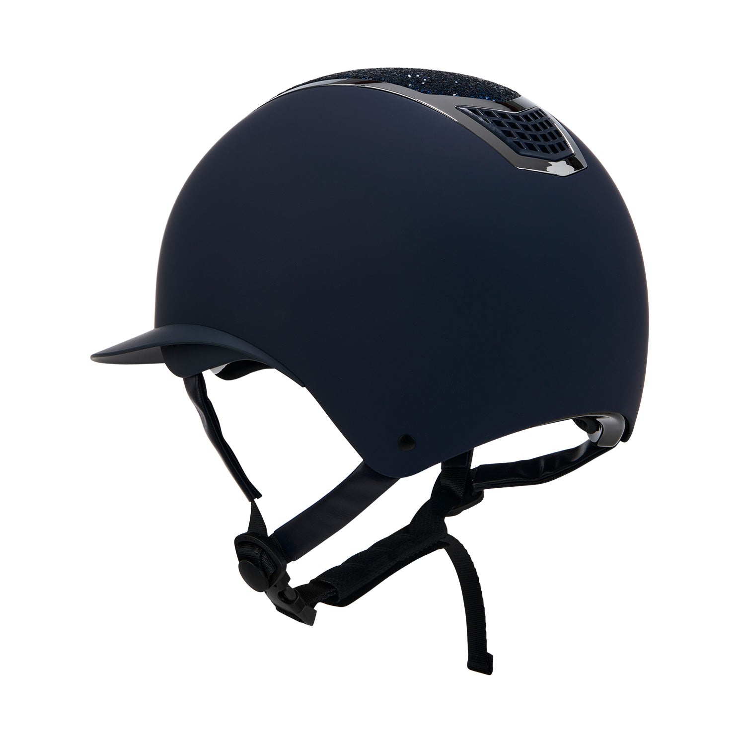 Equestro casco equestro modello eclipse stone mat wide visor (3 padding) - Colore NAVY/SILVER
