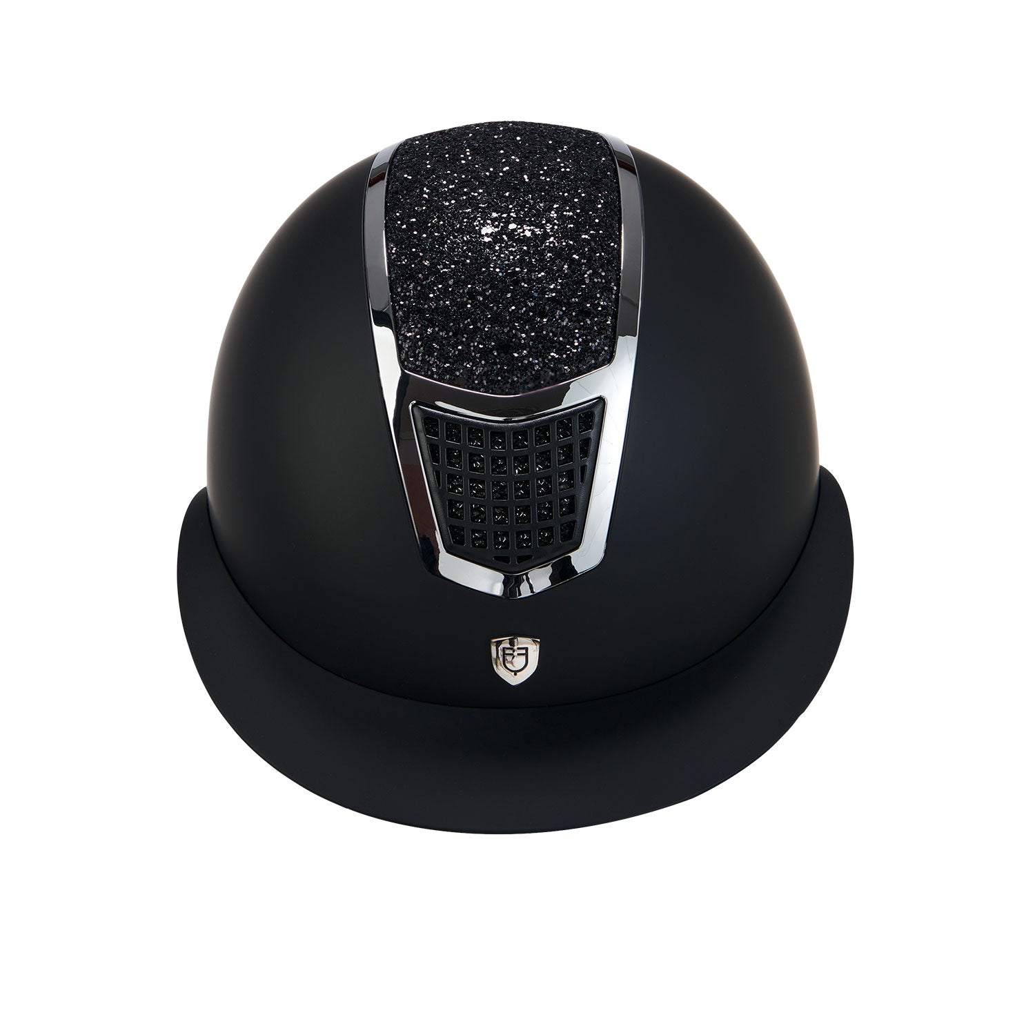 Equestro casco equestro modello eclipse stone mat wide visor rowel fitting - Colore BLACK/SILVER