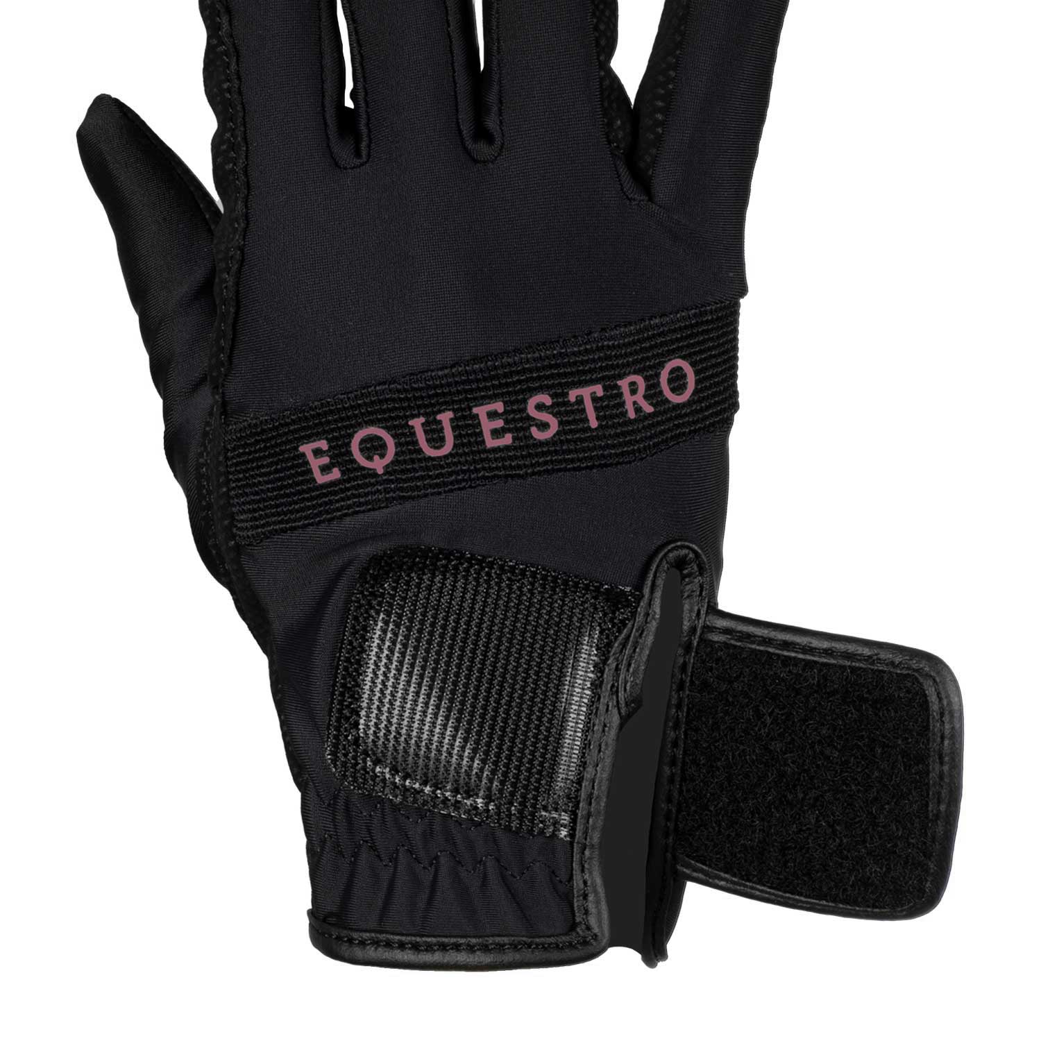 Equestro multicolor logo gloves - Colore BLACK/MARRON (18-1415)