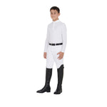 Equestro boy competition jersey ls buttons polo - Colore WHITE/WHITE