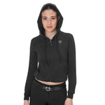 Equestro women's scuba cropped hoodie - Colore BLACK