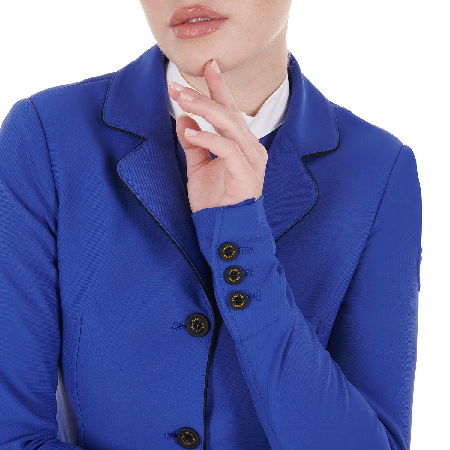 Equestro technical woman competition riding jacket tecno stretch - Colore SODALITE BLUE (19-3953)