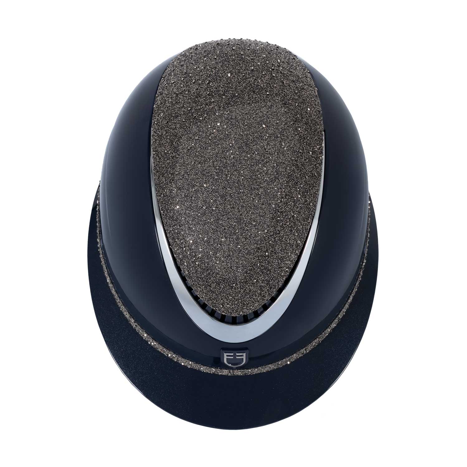 Equestro women's luxury wide visor helmet rowel fitting - Colore NAVY/SILVER