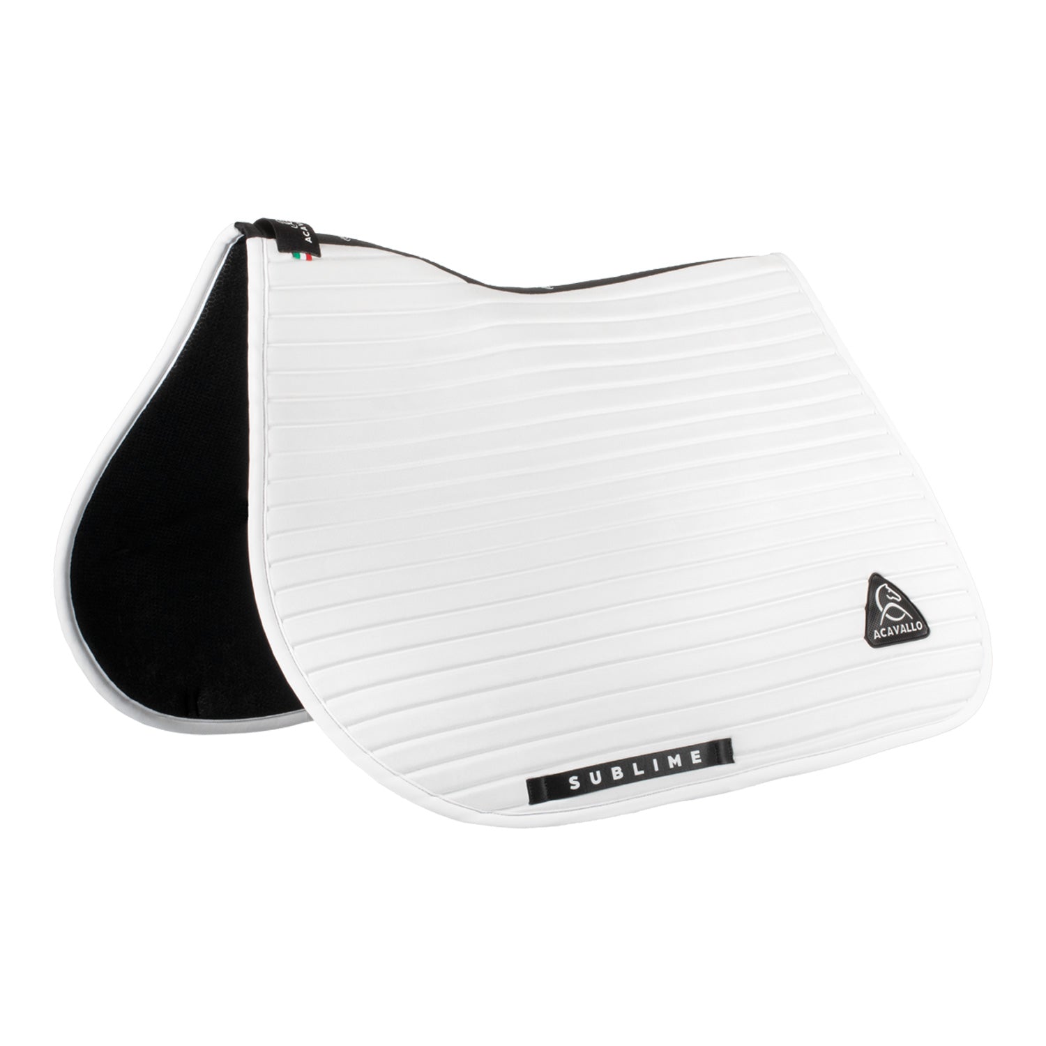 Acavallo stripe suede jumping saddle pad - Colore WHITE