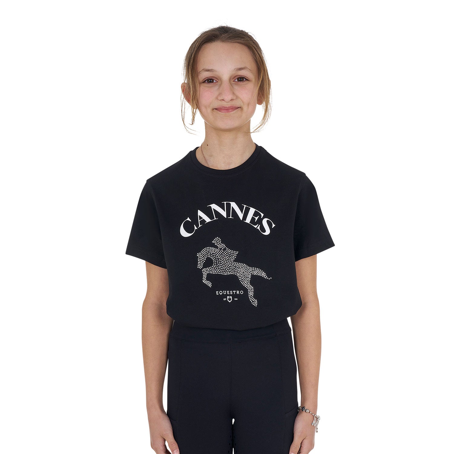 Equestro girl's cannes cotton t-shirt - neutra
