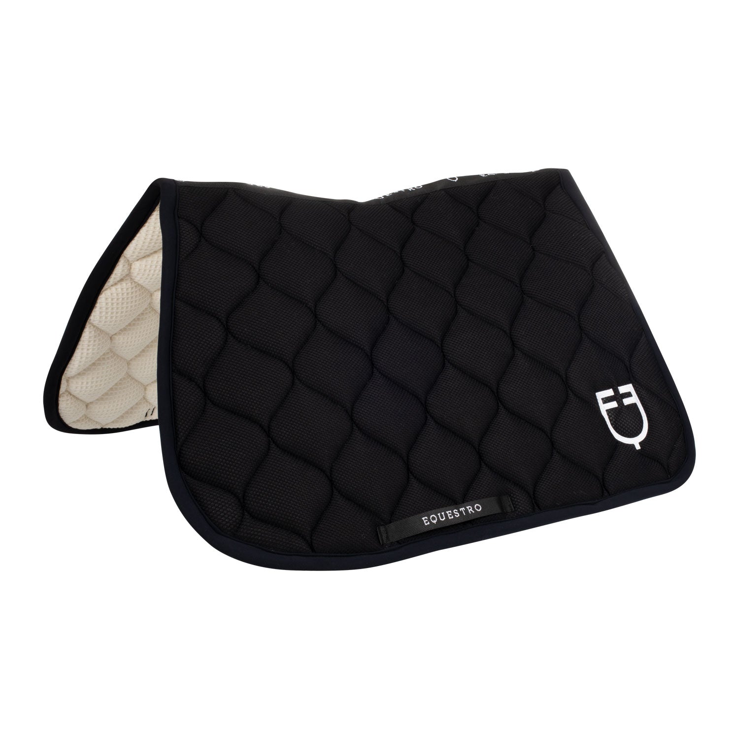 Equestro jumping saddle pad onion mesh fabric black line edition - Colore BLACK