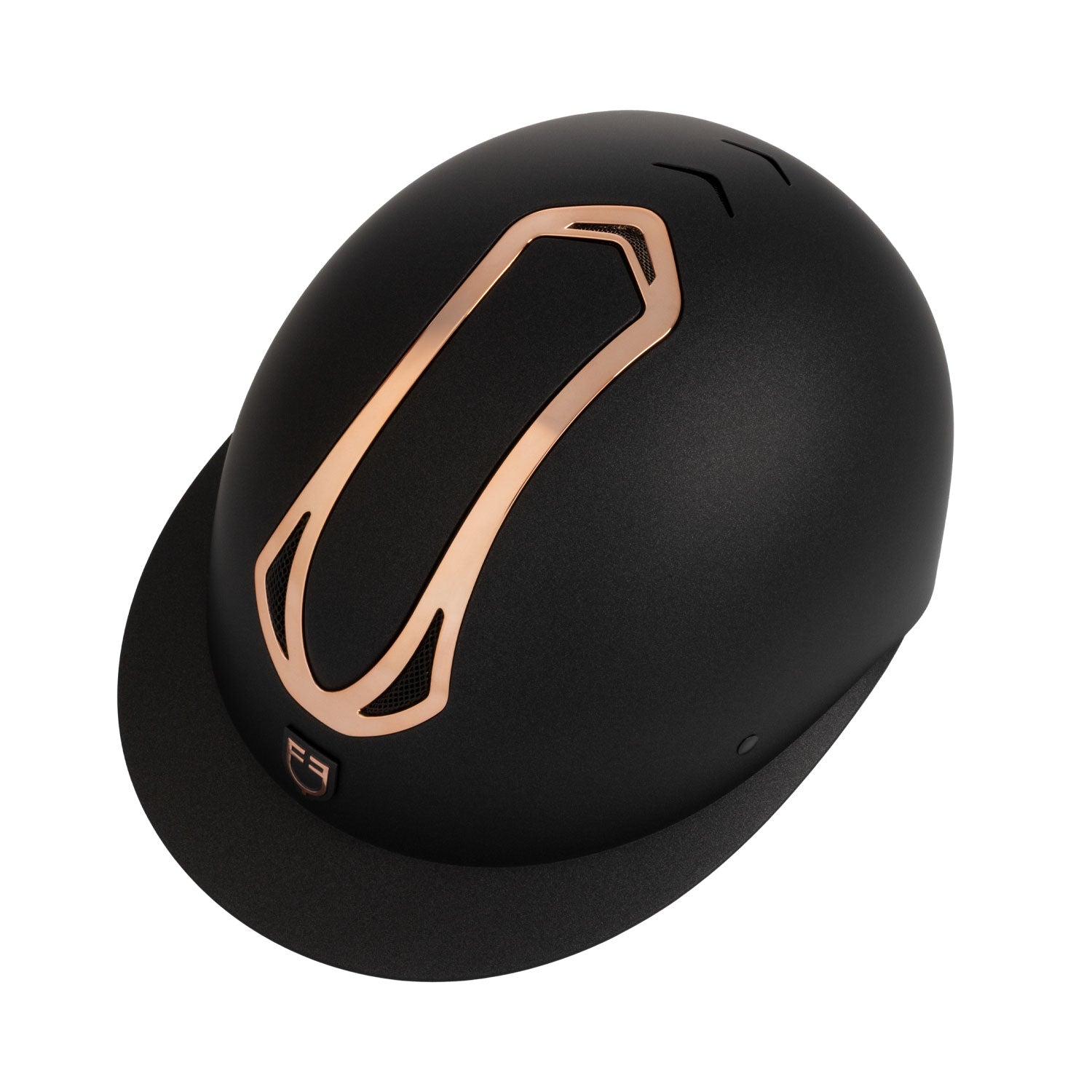 Equestro women's azael wide visor helmet rowel fitting - Colore BLACK/ROSE GOLD