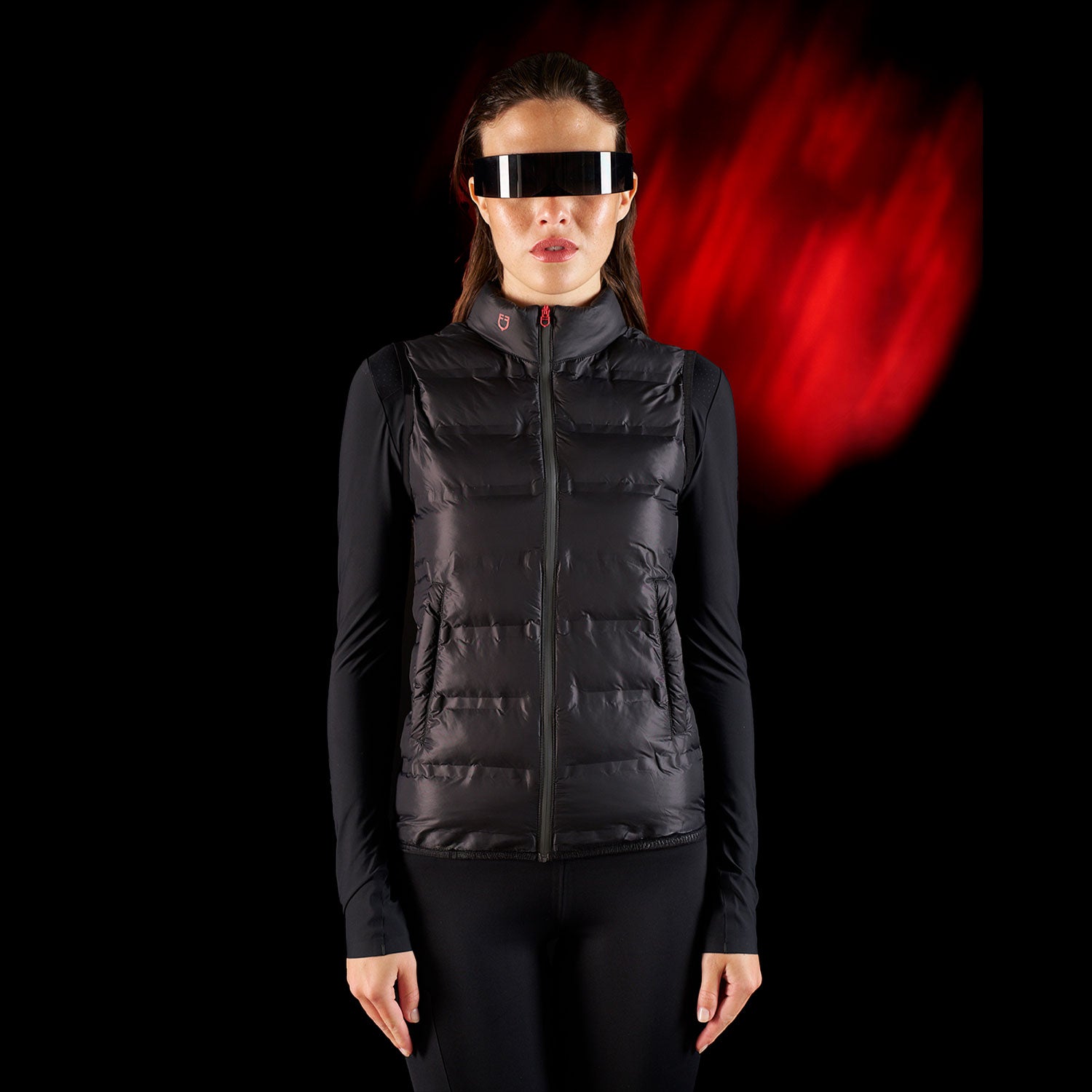 Equestro women's ridertechnology nylon vest - neutra