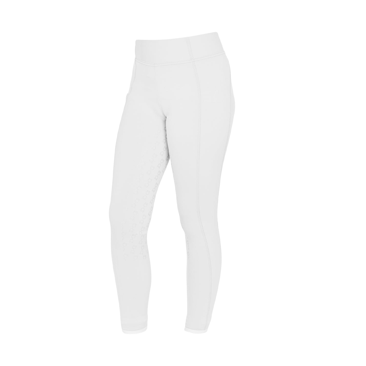 Equestro girl's fleece lining classic leggings - Colore WHITE/WHITE