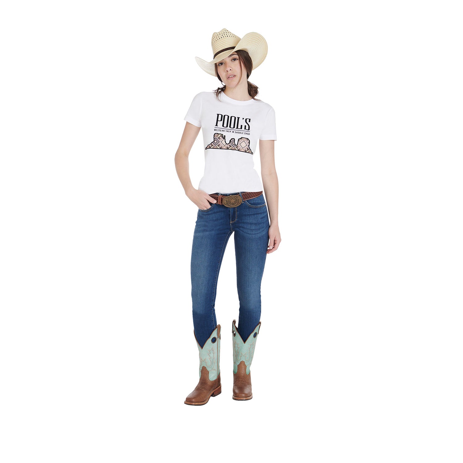 Pool's monument valley woman cotton t-shirt - Colore WHITE