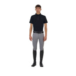 Equestro men's training ridertechnology polo shirt ss with zip - Colore BLACK