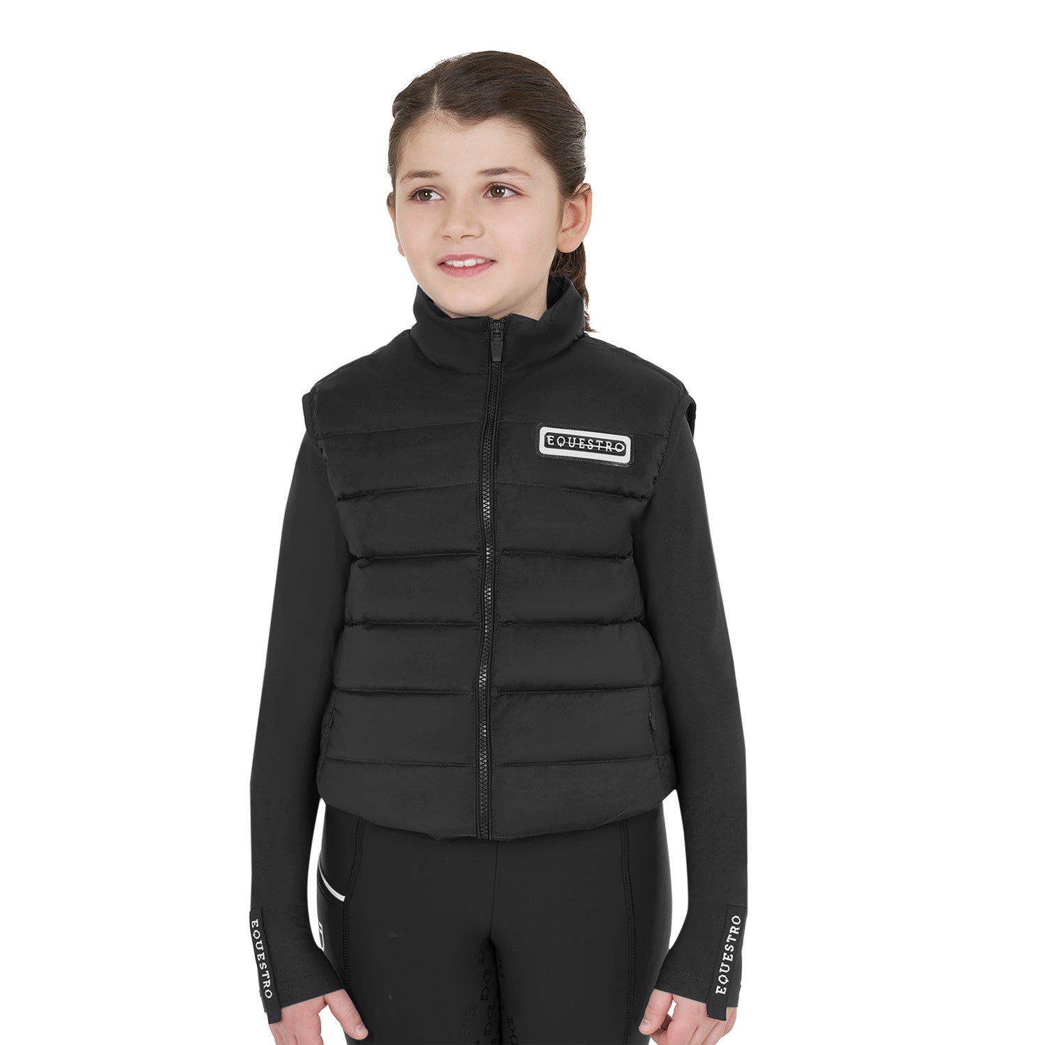Equestro girl's nylon vest - Colore BLACK