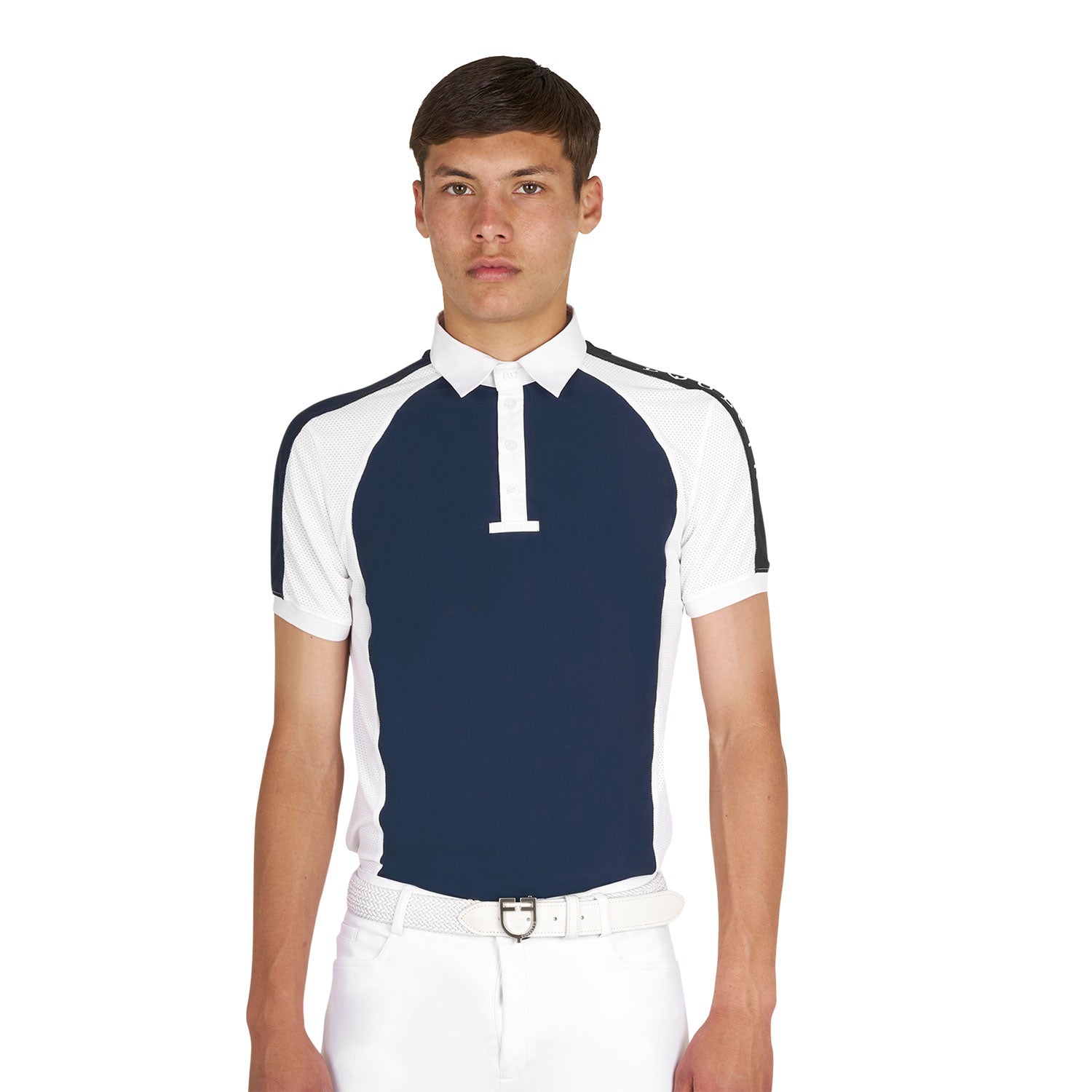 Equestro man polo shirt ss buttons 1/2 mesh - neutra