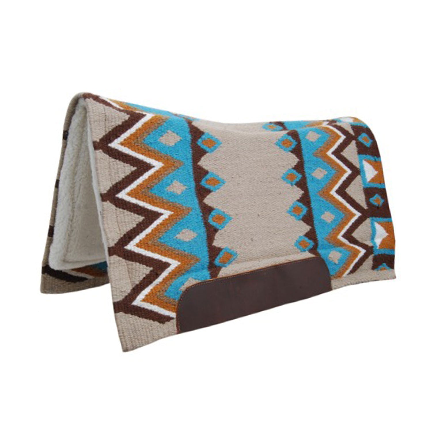Pool's texas western saddle pad wool 33x35 - Colore BEIGE/TURQUOISE