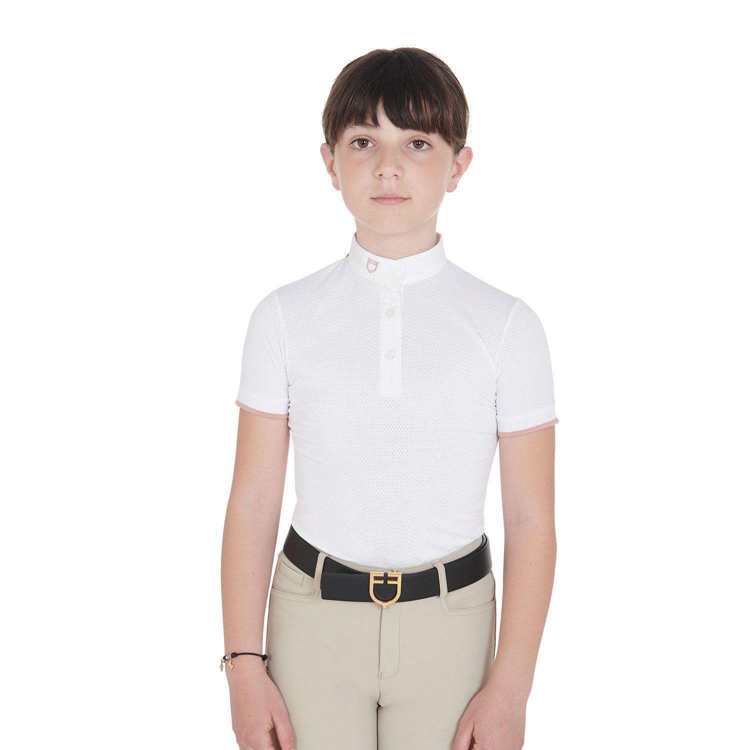 Equestro polo bimba manica corta modello clara - neutra