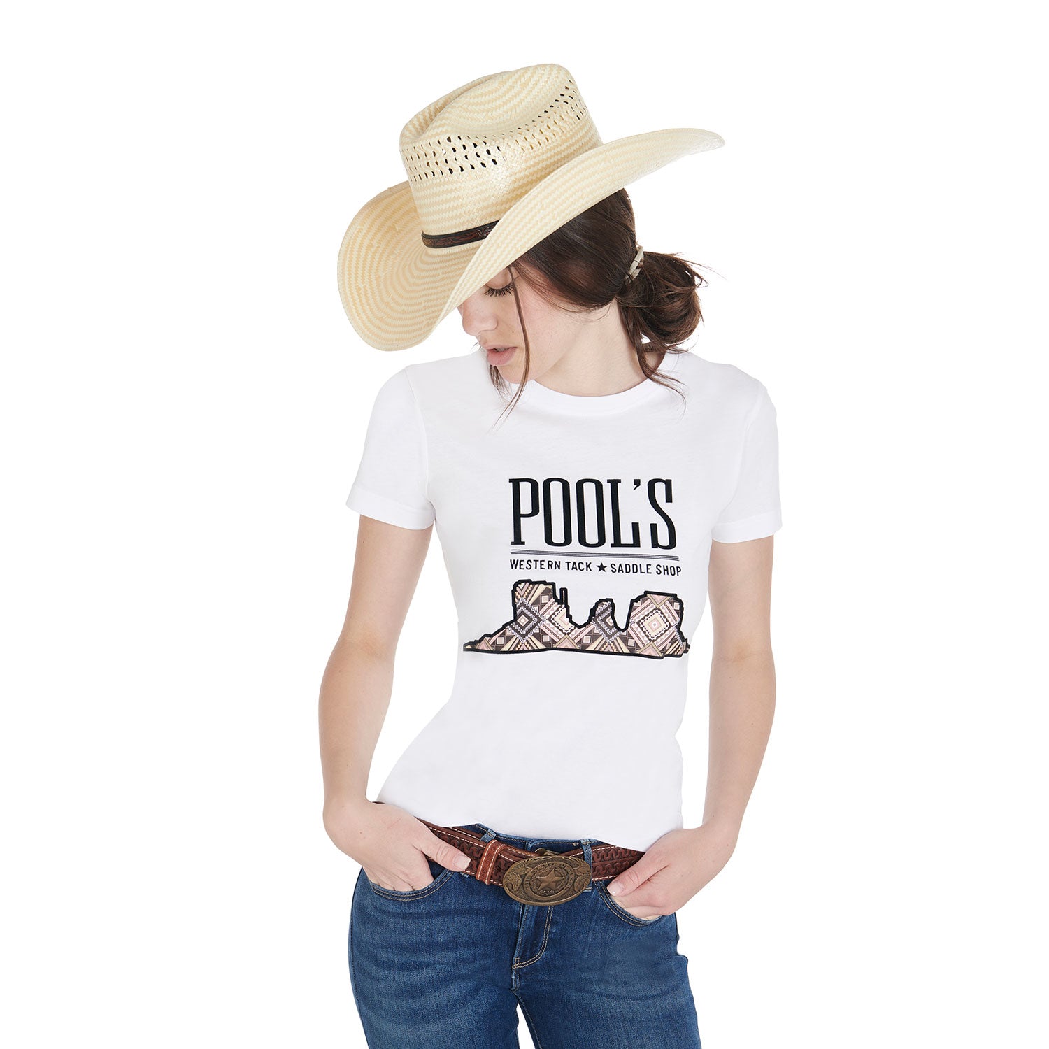 Pool's monument valley woman cotton t-shirt - neutra