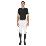 Equestro men's competition polo shirt ss buttons - Colore BLACK