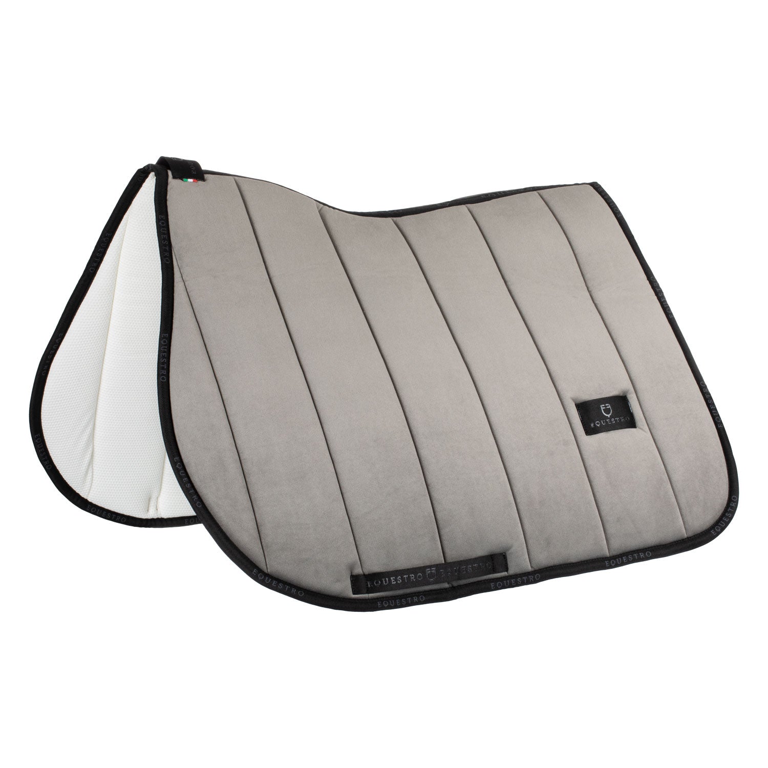 Equestro velvet jumping saddle pad - neutra
