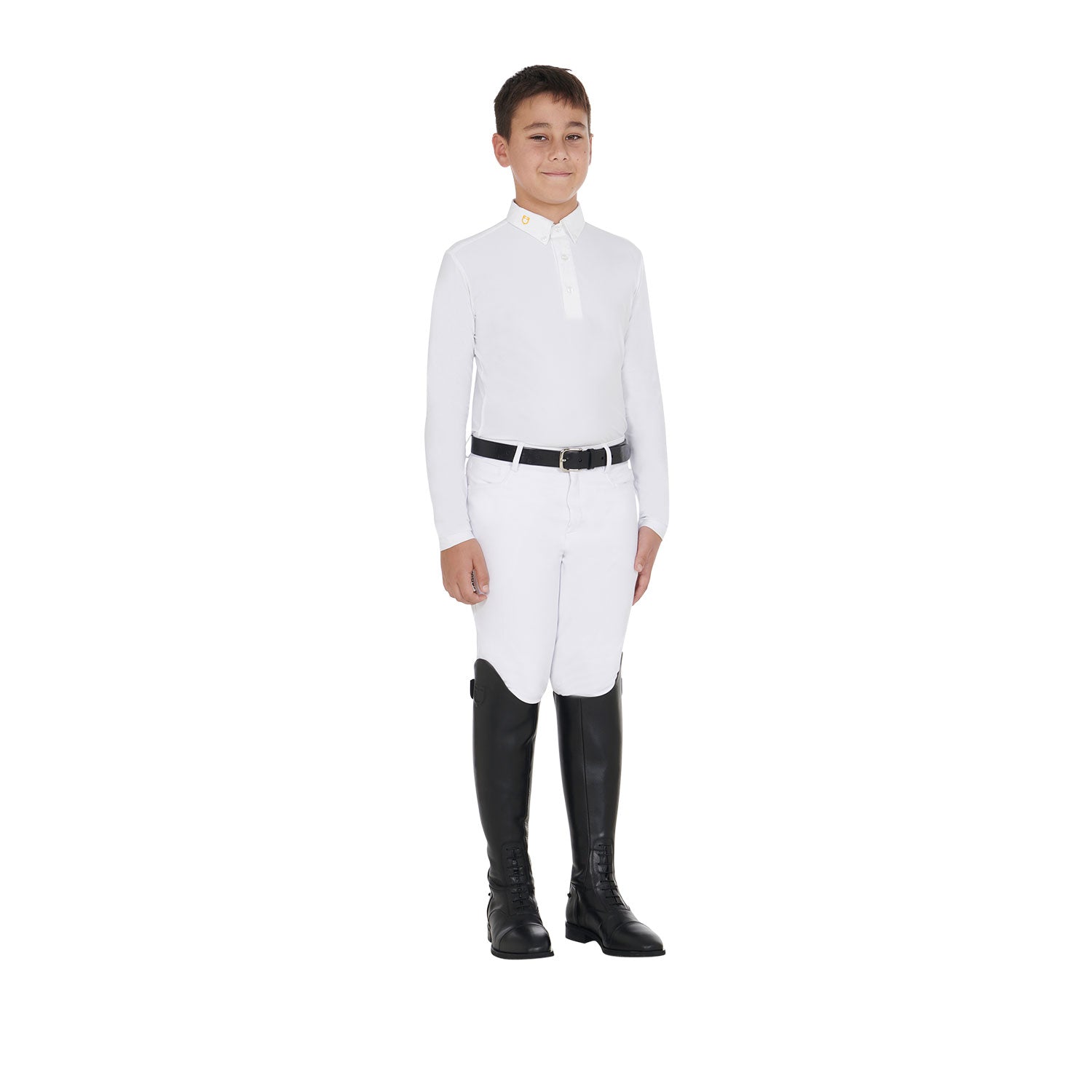 Equestro polo bambino equestro manica lunga modello warm+ - Colore WHITE
