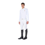 Equestro men's competition polo ls buttons equestroxfise - Colore WHITE