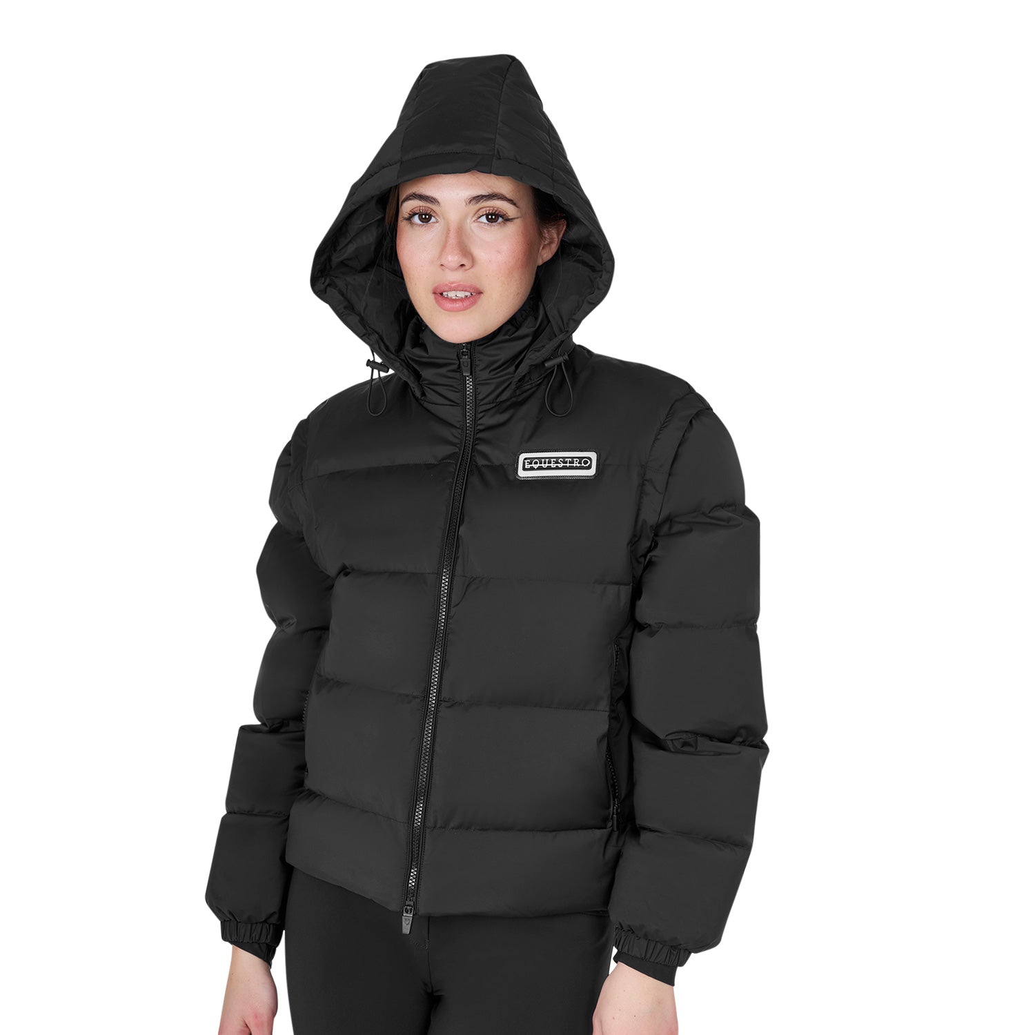 Equestro women's down jacket 3in1 - Colore BLACK