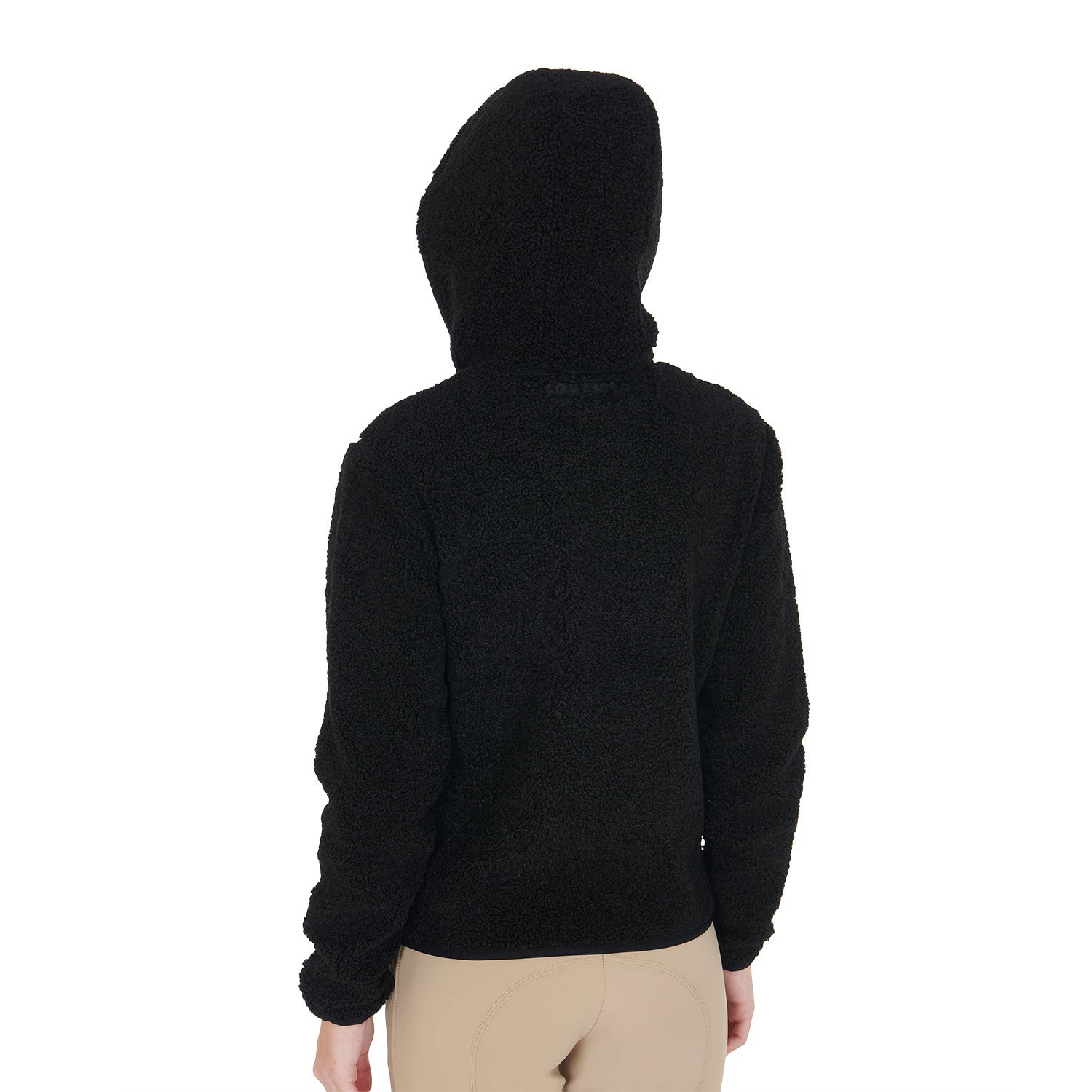 Equestro woman teddy full zip jacket with hood - Colore BLACK