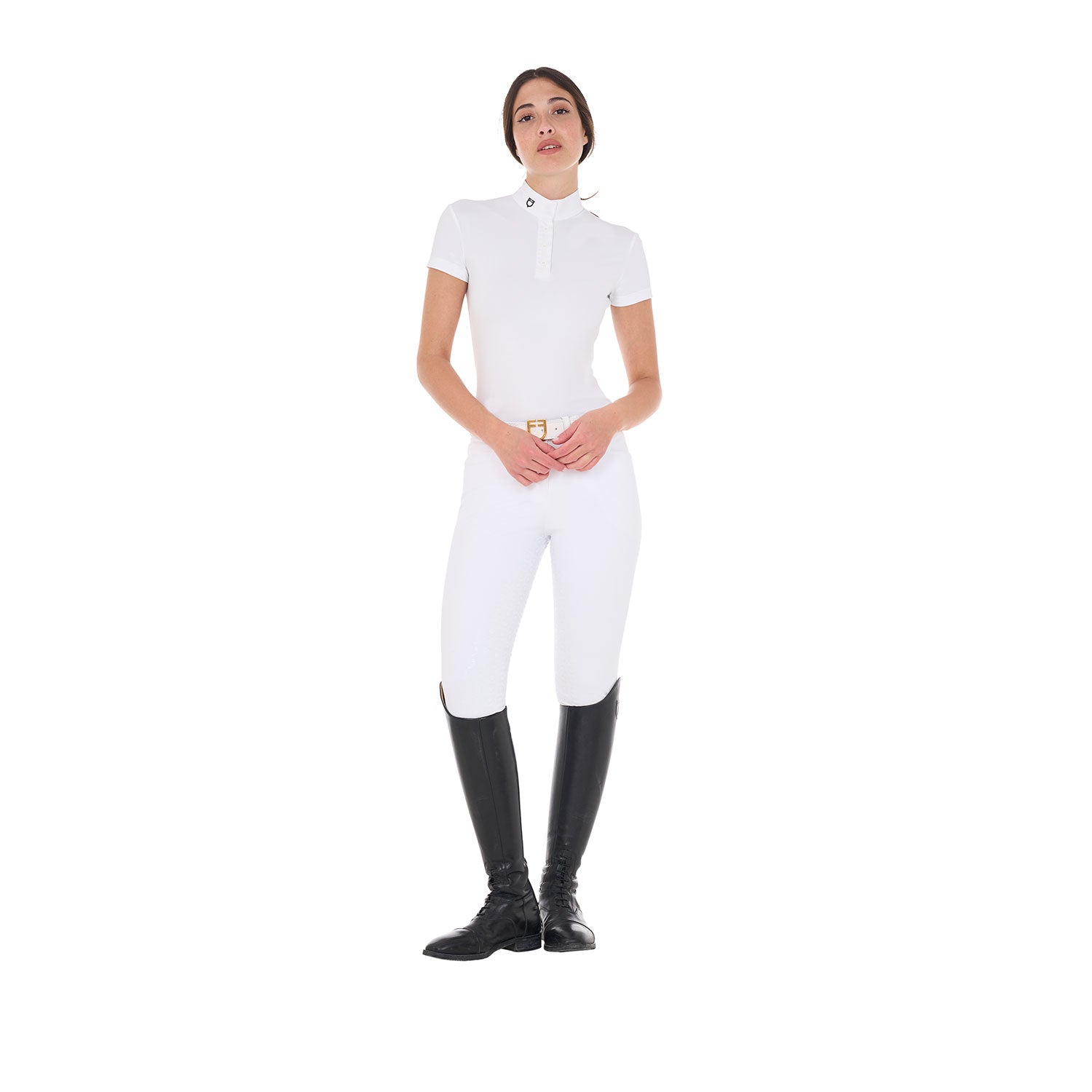 Equestro polo donna bottoni manica corta modello sally - Colore WHITE