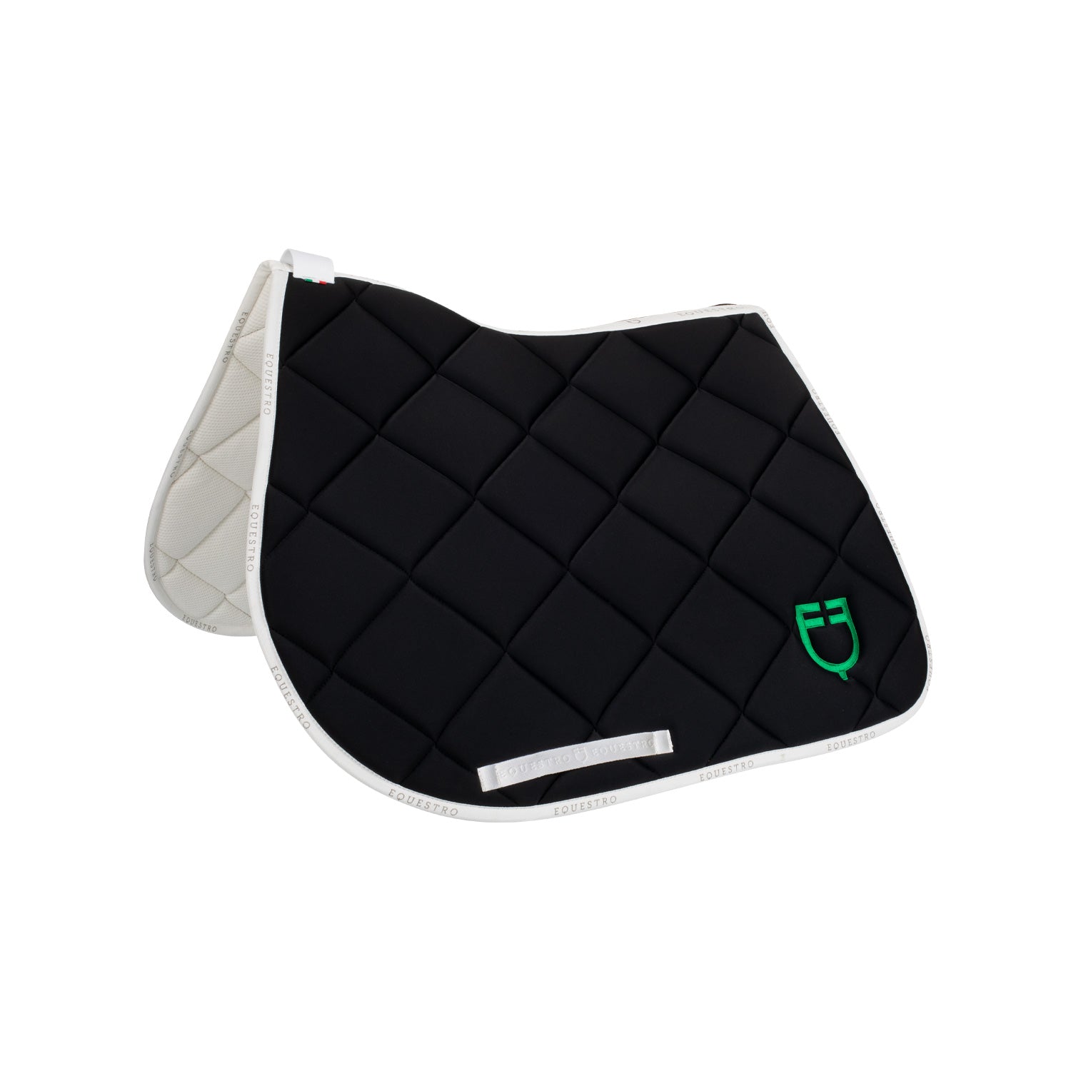 Equestro gp multicolor logo saddle pad - Colore BLACK/WHITE/PATRIOT GREEN