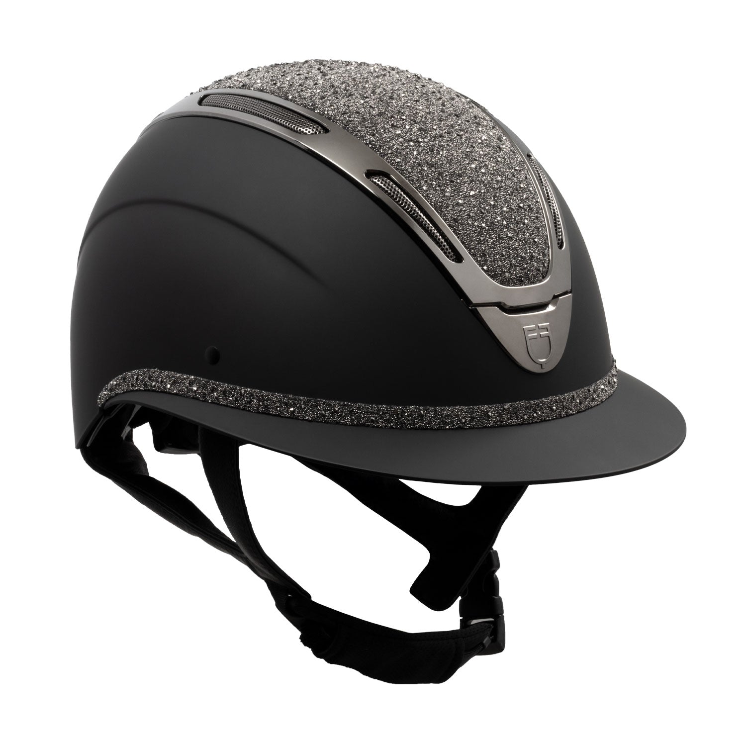 Equestro women apocalipse helmet with diamonds and matte shell - neutra