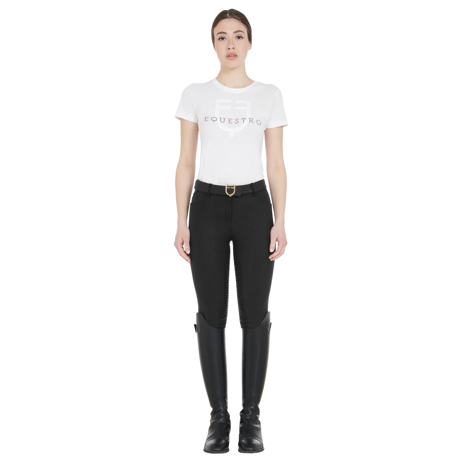 Equestro pantaloni equestro donna modello aria full grip - Colore BLACK