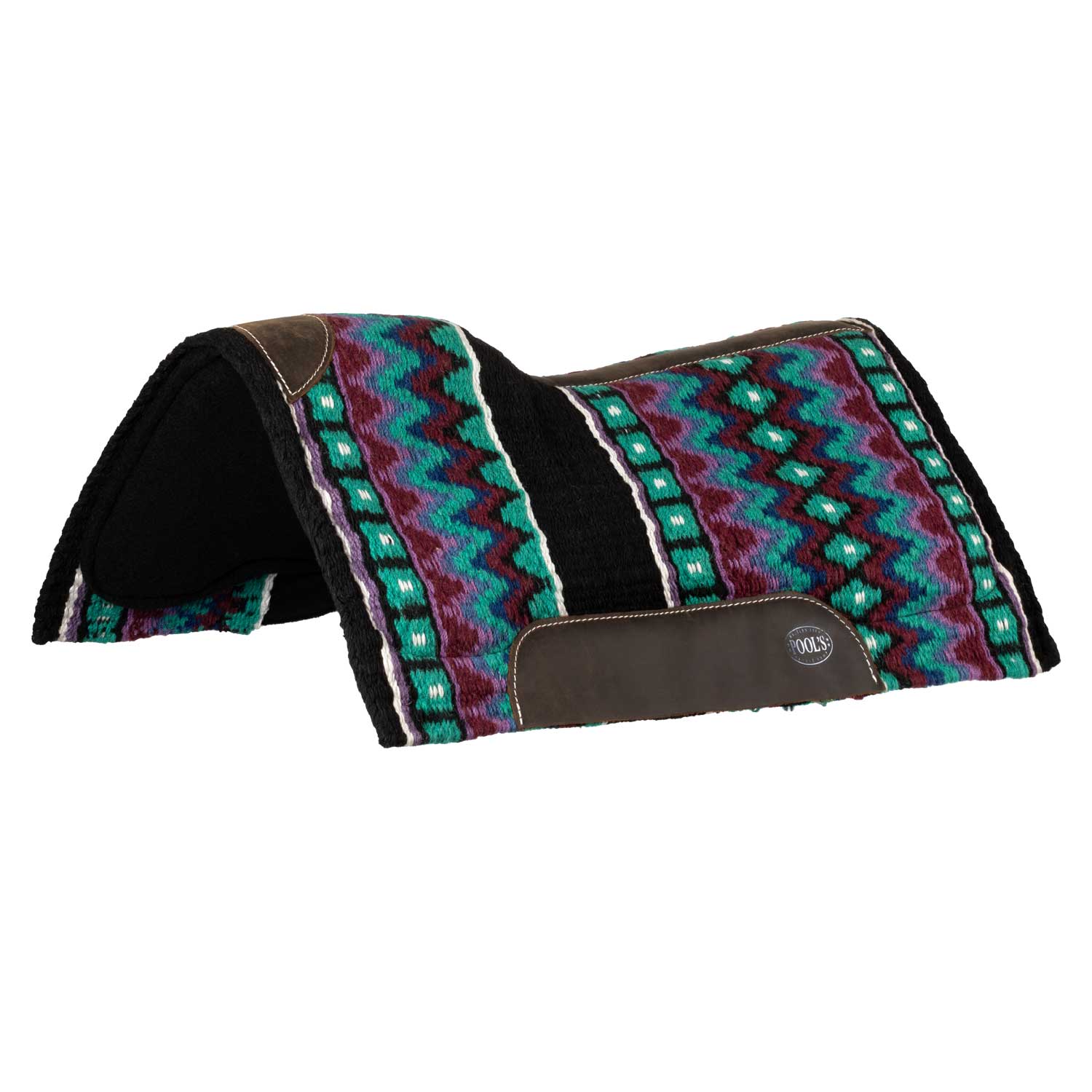 Pool's wool top felt bottom saddle pad 34x36 - Colore BLACK/PURPLE/BLUE