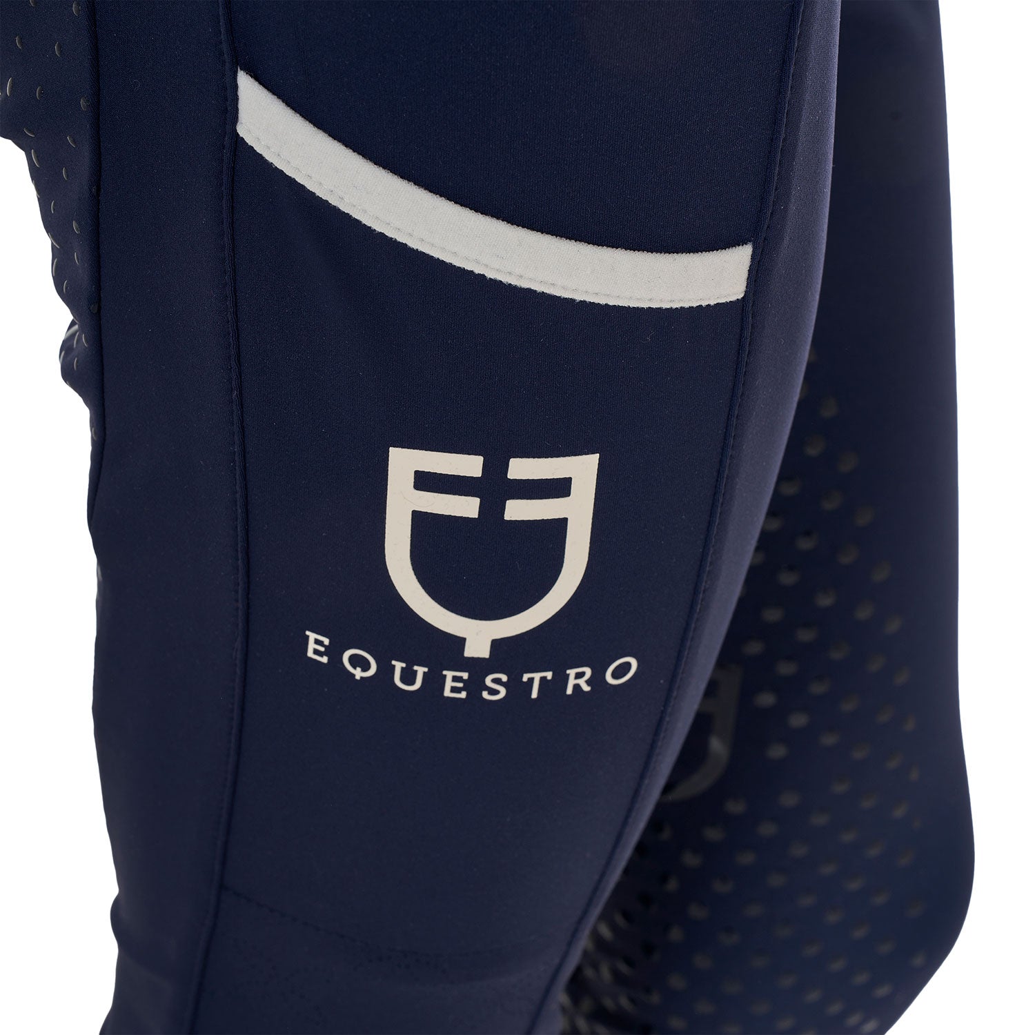 Equestro girl's perforated hybrid training leggings - Colore NAVY BLAZER (19-3923)/WHITE