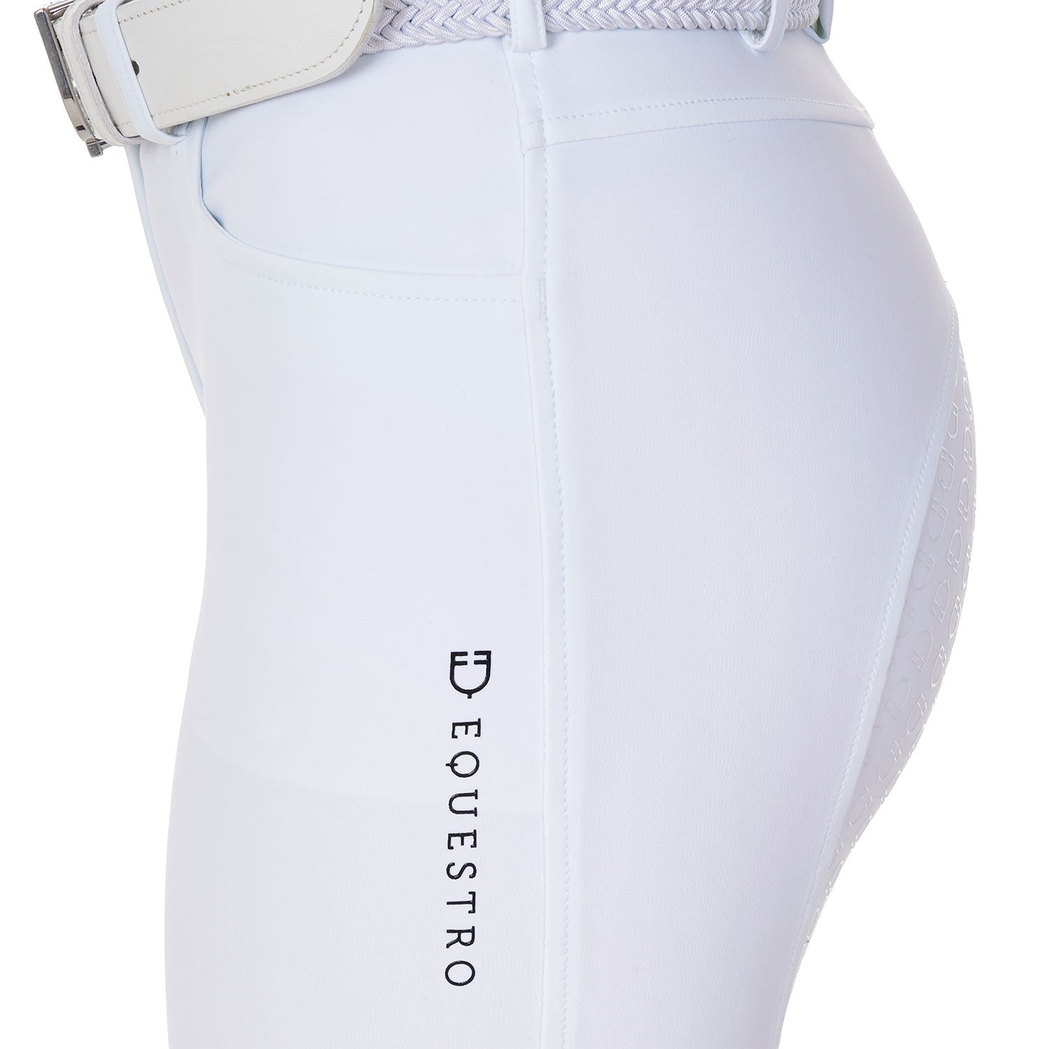 Equestro women's full grip riding breeches equestroxfise - Colore WHITE